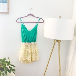 Crochet Backless Mini Romper